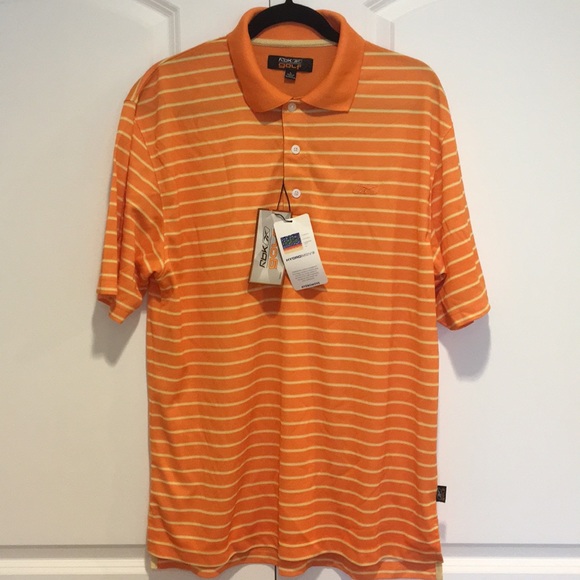 Reebok Shirts New Reebok Large Orange White Golf Polo Shirt Poshmark